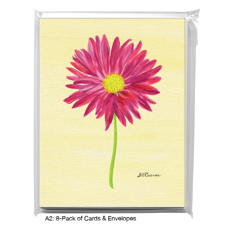 Pink Daisy, Greeting Card (8707A), 8-Pack, www.printedcanvas.com