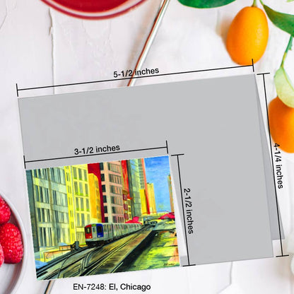 El, Chicago, Greeting Card (7248A), Enclosure Card, www.printedcanvas.com