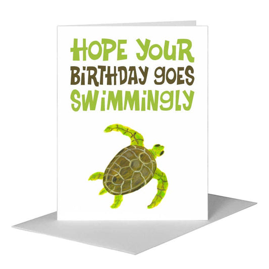Turtle, Greeting Card (#7995A) A2 Card Front, www.printedcanvas.com