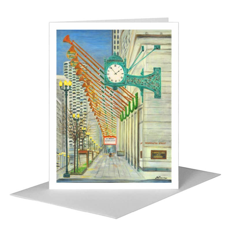 State Street, Chicago, Greeting Card (#8503A) A2 Card Front, www.printedcanvas.com