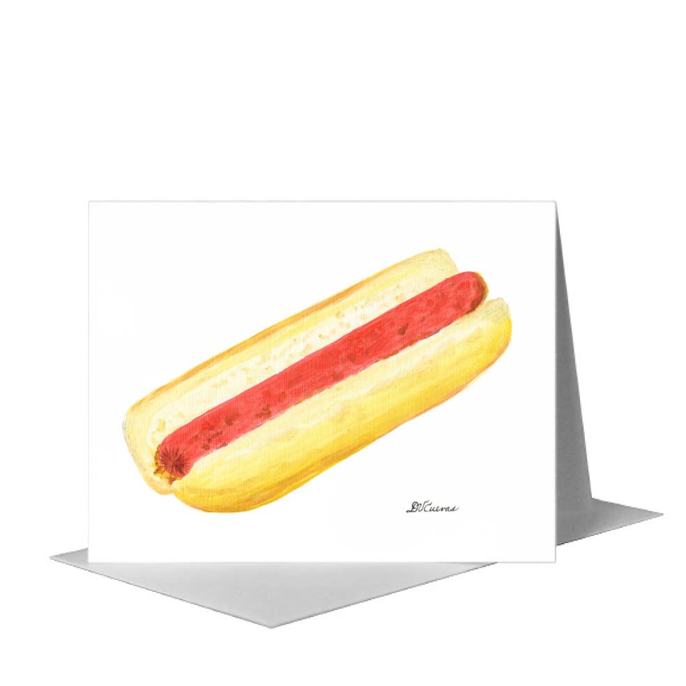 Hot Dog, Greeting Card (#8596B) A2 Card Front, www.printedcanvas.com