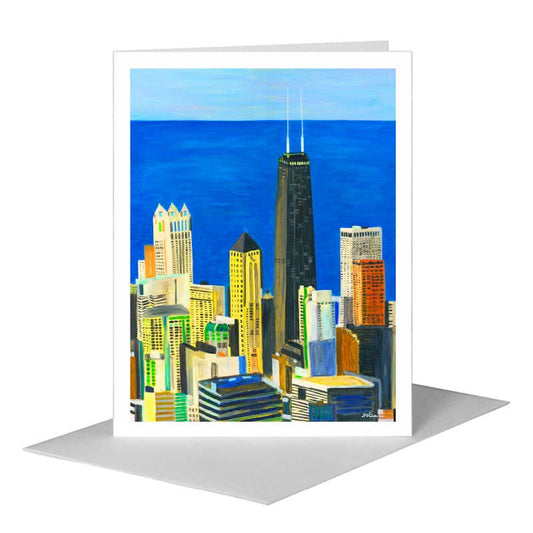 Lake Michigan View, Chicago, Greeting Card (#7838A) A2 Card Front, www.printedcanvas.com