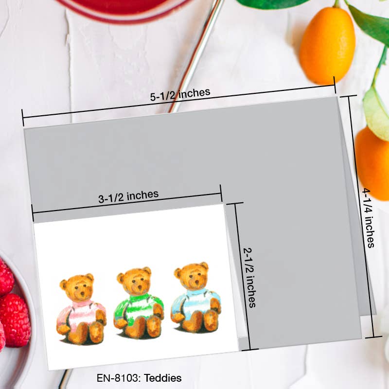 Teddies, Greeting Card (8103B), Enclosure Card, www.printedcanvas.com