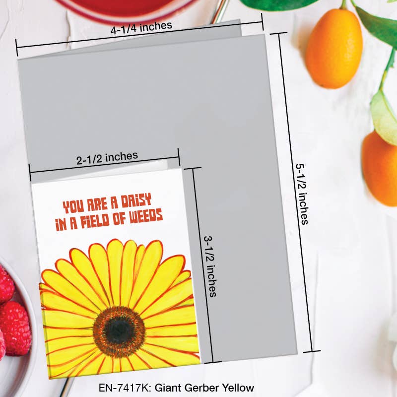 Giant Gerber Yellow, Greeting Card (7417K), Enclosure, www.printedcanvas.com