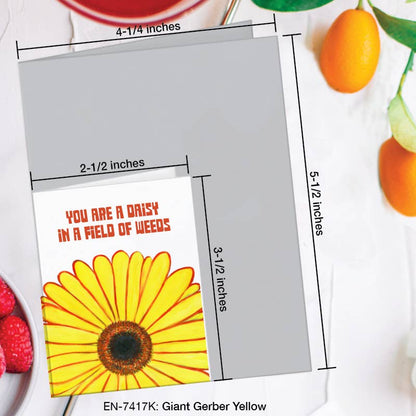 Giant Gerber Yellow, Greeting Card (7417K), Enclosure, www.printedcanvas.com