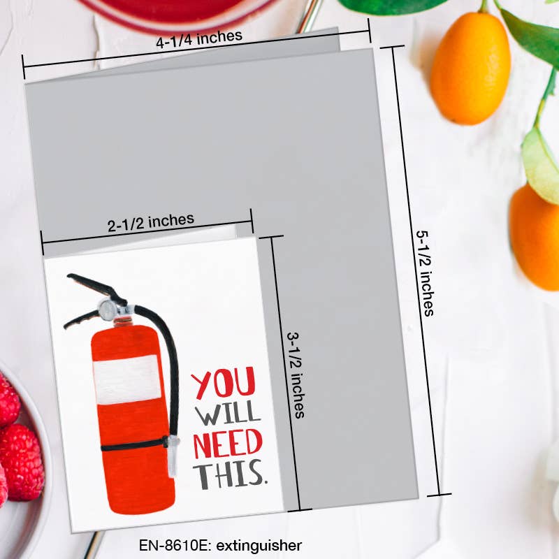 Extinguisher, Greeting Card (8610E), Enclosure, www.printedcanvas.com