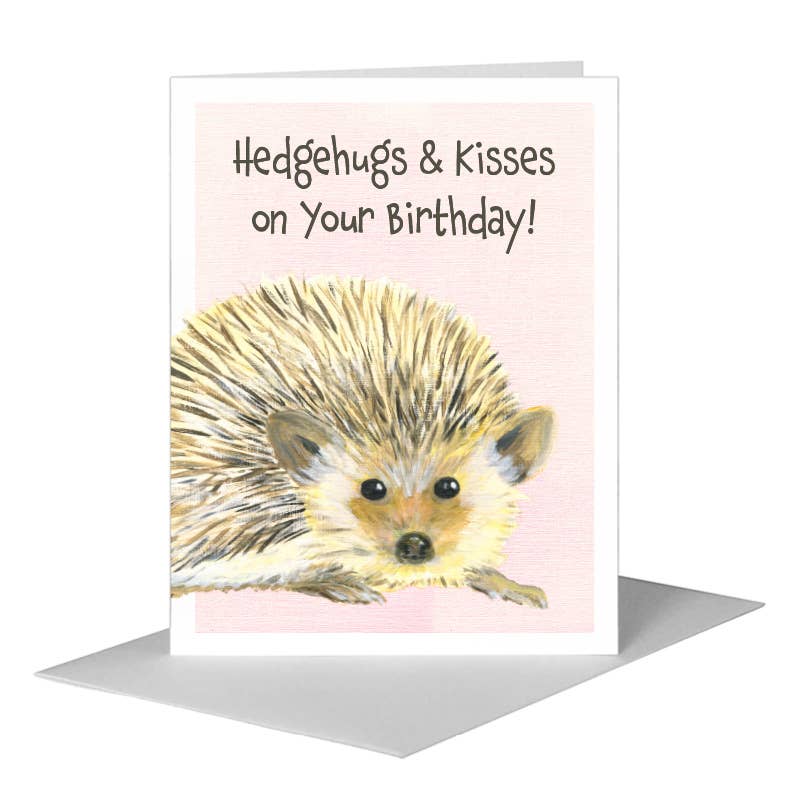 Roundy Hedgehog, Greeting Card (#8417C) A2 Card Front, www.printedcanvas.com