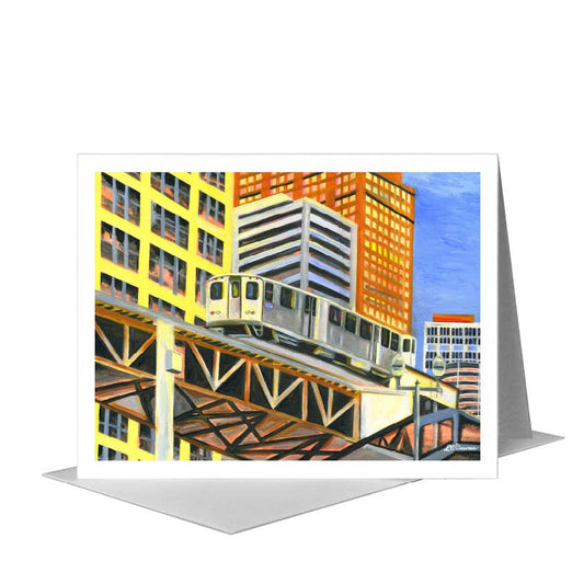 Next Stop, Chicago, Greeting Card (#7279B) A2 Card Front, www.printedcanvas.com