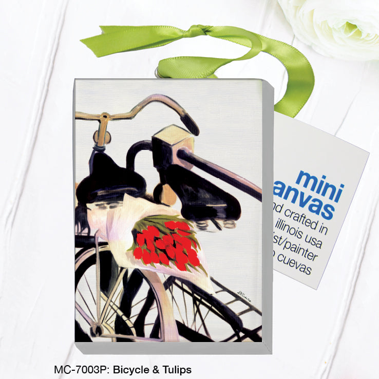 Bicycle & Tulips, Mini Canvas (MC-7003P)