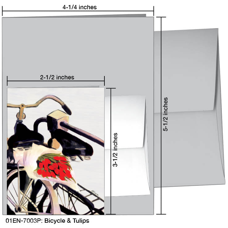 Bicycle & Tulips, Greeting Card (#7003P)