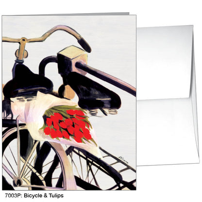 Bicycle & Tulips, Greeting Card (#7003P)