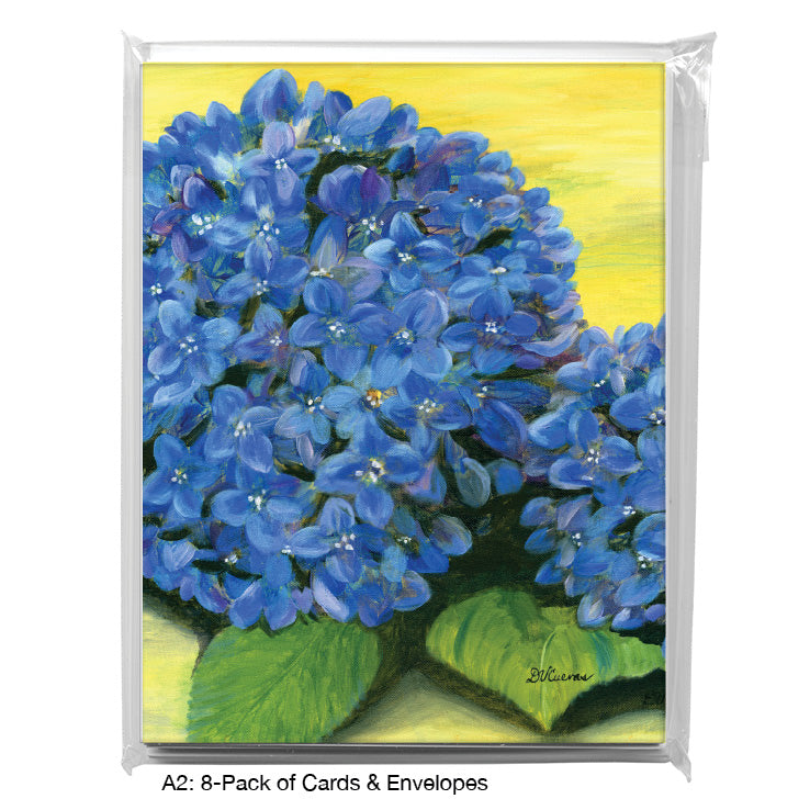 Blue Hydrangea Greeting Card (7005B), A2 Card 8-Pack, www.printedcanvas.com