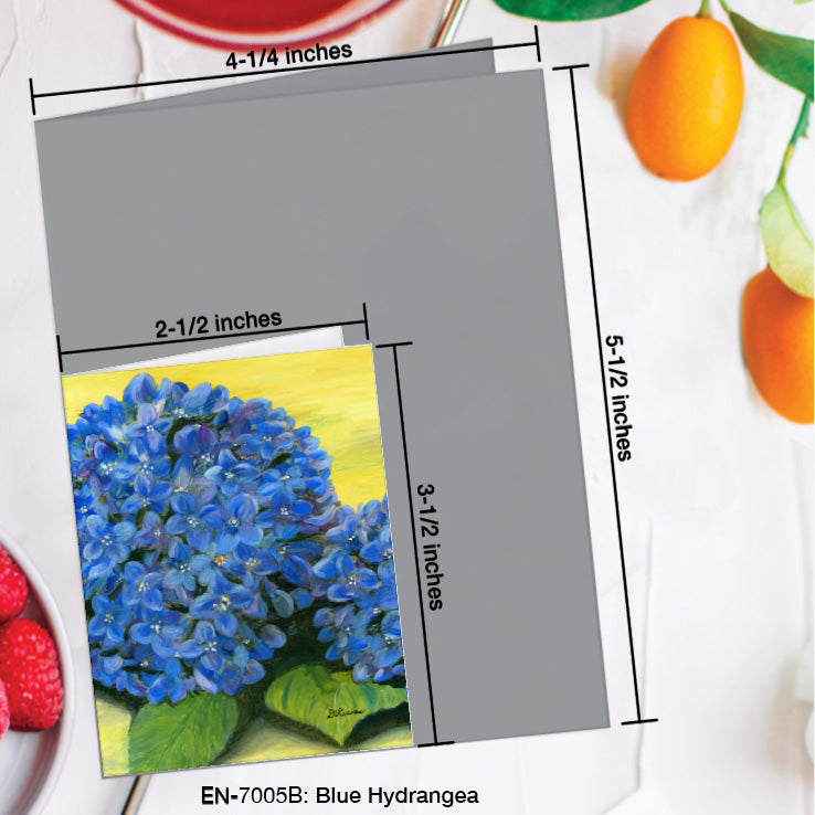 Blue Hydrangea Greeting Card (7005B), Enclosure Card, www.printedcanvas.com