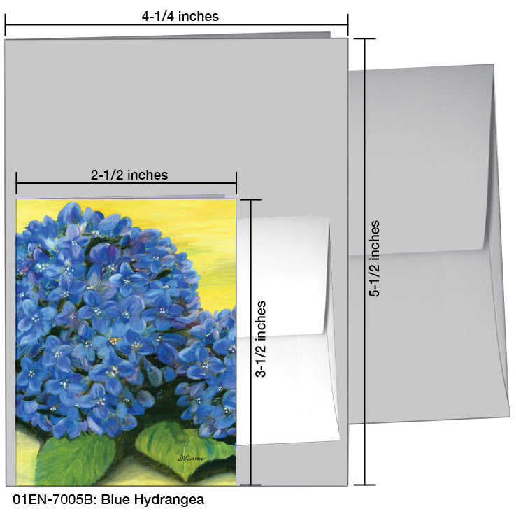 Blue Hydrangea Greeting Card (7005B), Enclosure Card, www.printedcanvas.com