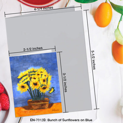 Bunch of Sunflowers on Blue, Greeting Card (7012B), Enclosure Card, www.printedcanvas.com
