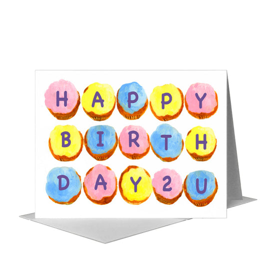 Fresh Cupcakes, Greeting Card (#7023B) A2 Card Front, www.printedcanvas.com