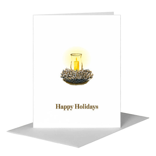 Candle & Branches, Greeting Card (#7046E) A2 Card Front, www.printedcanvas.com