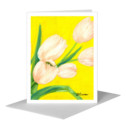 Pink Tulips, Greeting Card (#7049D), A2 Card Front, www.printedcanvas.com
