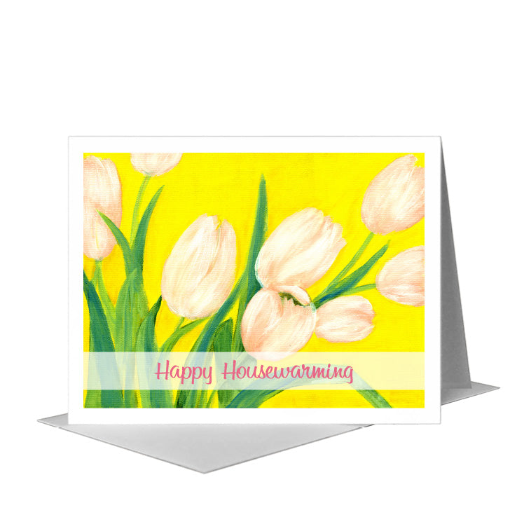 Pink Tulips, Greeting Card (#7049F) A2 Card Front, www.printedcanvas.com