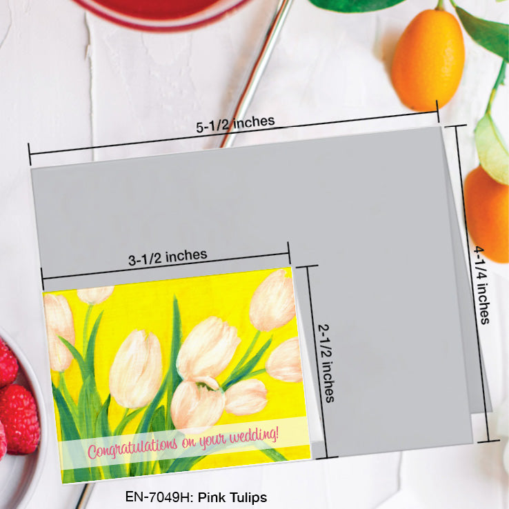 Pink Tulips, Greeting Card (7049H), Enclosure, www.printedcanvas.com