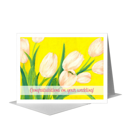 Pink Tulips, Greeting Card (#7049H) A2 Card Front, www.printedcanvas.com