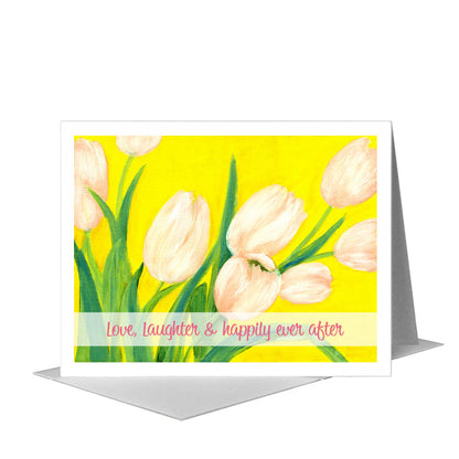 Pink Tulips, Greeting Card (#7049J), A2 Card Front, www.printedcanvas.com