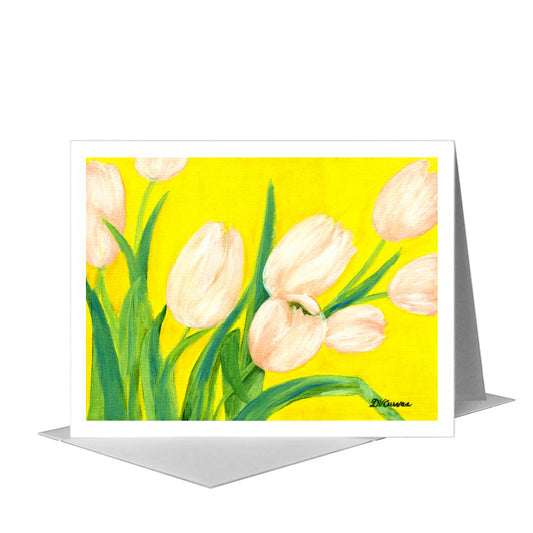 Pink Tulips, Greeting Card (#7049P) A2 Card Front, www.printedcanvas.com