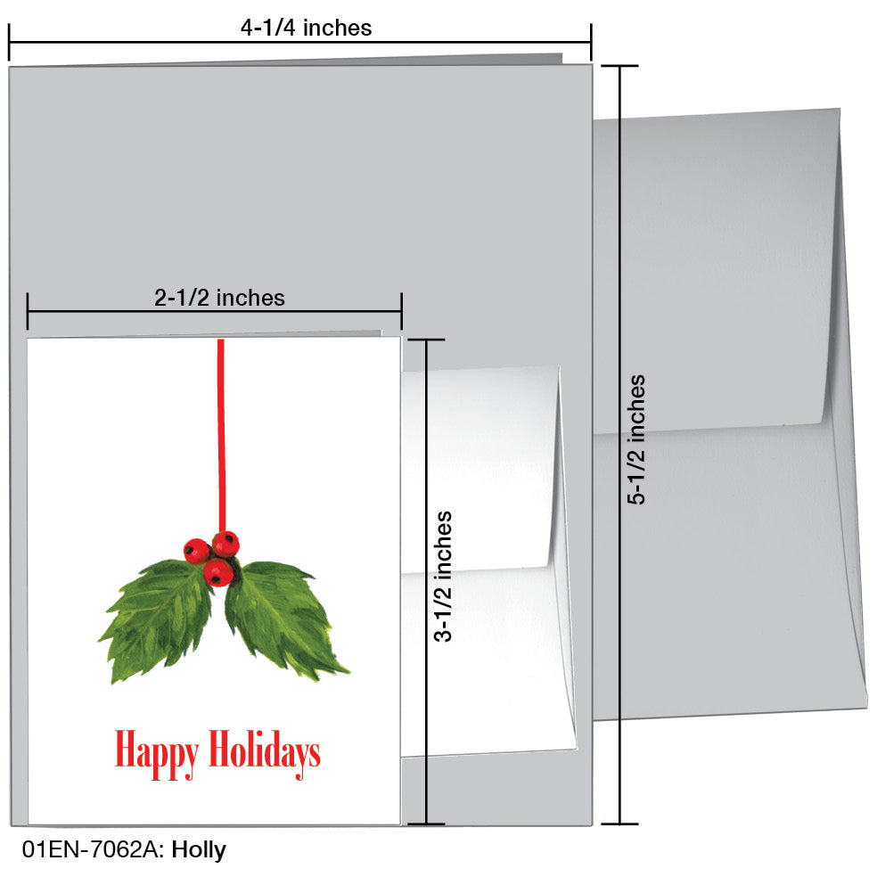 Holly, Greeting Card (7062A), Enclosure, www.printedcanvas.com