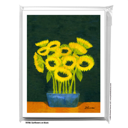 Sunflowers on Black, Greeting Card (#7070B)