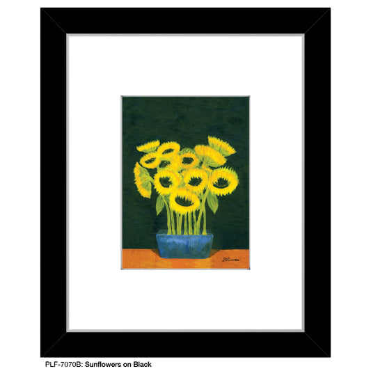 Sunflowers on Black, Print (#7070B)