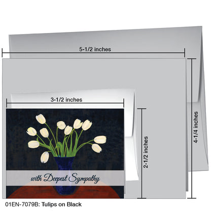 Tulips On Black, Greeting Card (7079B)