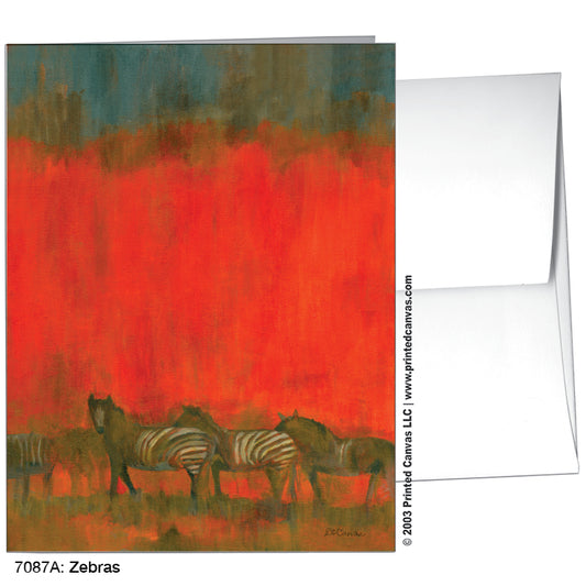 Zebras, Greeting Card (#7087A)