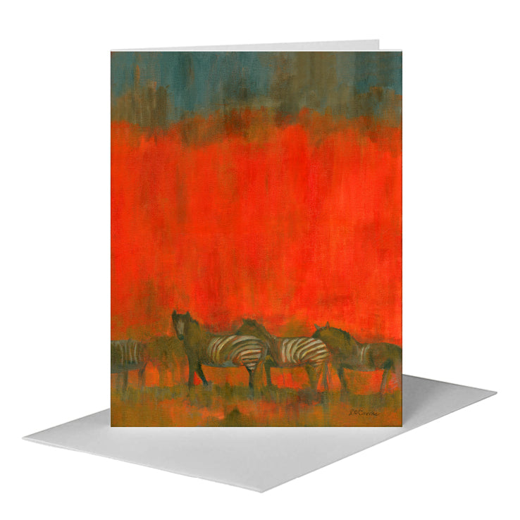 Zebras, Greeting Card (#7087A), A2 Card Front, www.printedcanvas.com
