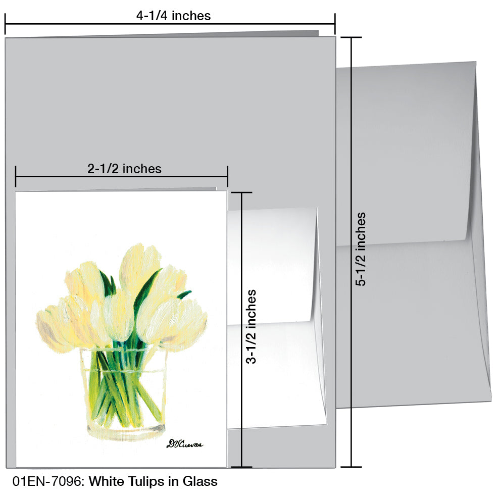 White Tulips in Glass, Greeting Card (7096), Enclosure, printedcanvas.com