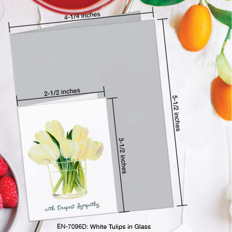 White Tulips in Glass, Greeting Card (#7096D)