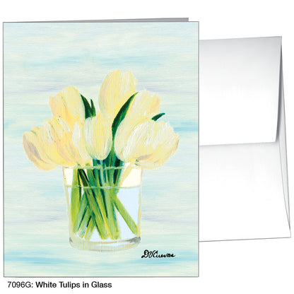 White Tulips in Glass, Greeting Card (#7096G)