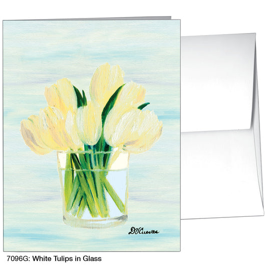 White Tulips in Glass, Greeting Card (#7096G)