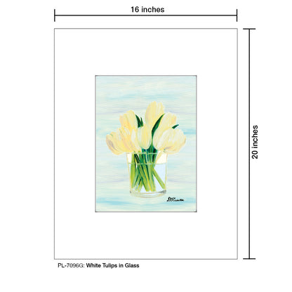 White Tulips in Glass, Print (#7096G)