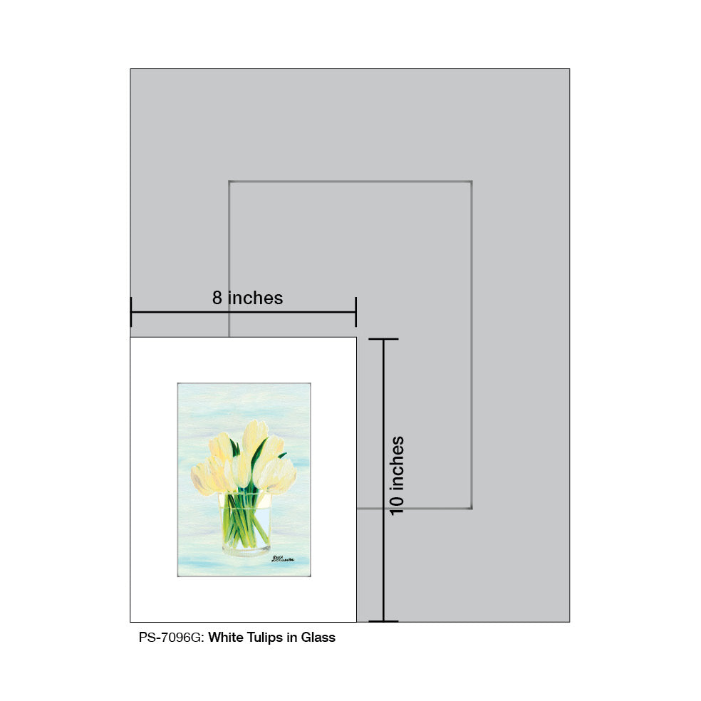 White Tulips in Glass, Print (#7096G)