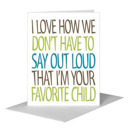 Favorite Child, Greeting Card (#8490B), A2 Card Front, www.printedcanvas.com