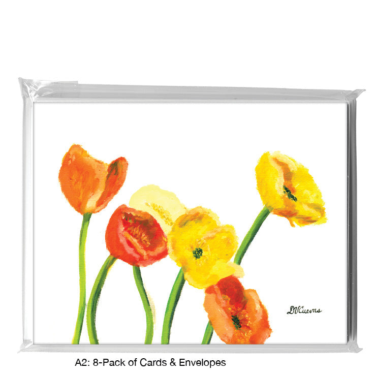 Multi-Colored Poppies, Greeting Card (7100A), A2 Card 8-Pack, www.printedcanvas.com