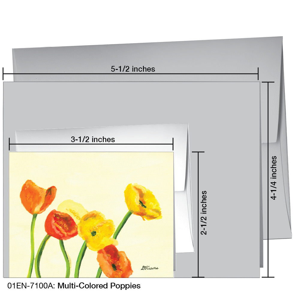 Multi-Colored Poppies, Greeting Card (7100A)