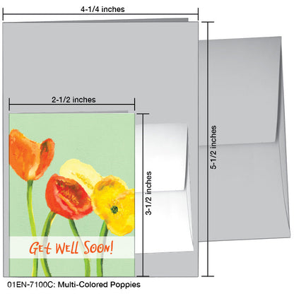 Multi-Colored Poppies, Greeting Card (7100C), Enclosure Card, www.printedcanvas.com