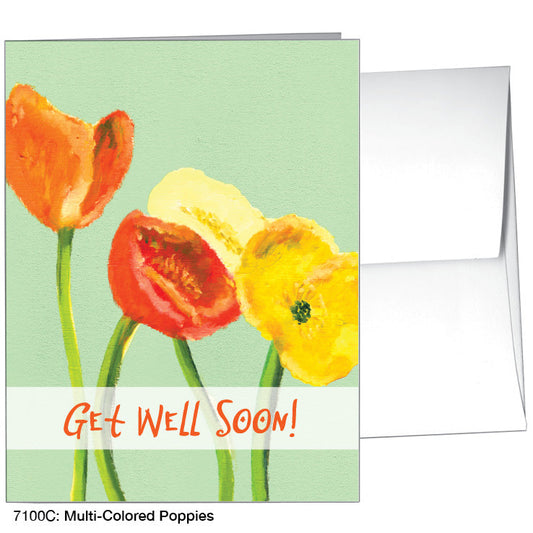 Multi-Colored Poppies, Greeting Card (7100C), A2 Card Front, www.printedcanvas.com
