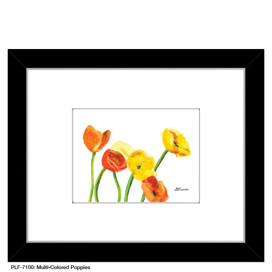 Multi-Colored Poppies, Print (#7100A), Print Matted, www.printedcanvas.com
