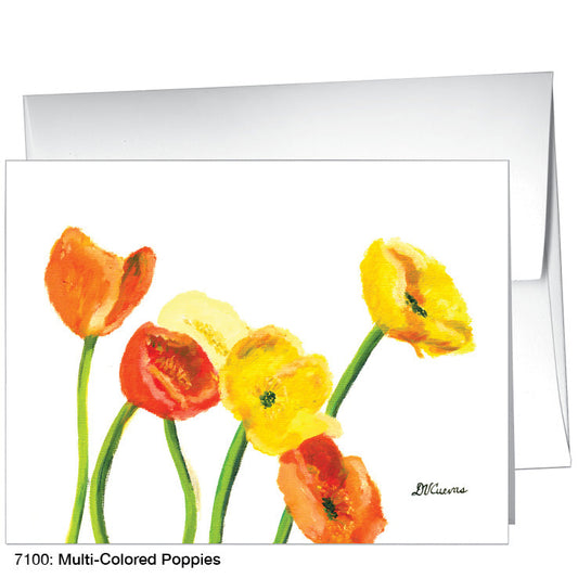 Multi-Colored Poppies, Greeting Card (7100A), A2 Card Front, www.printedcanvas.com