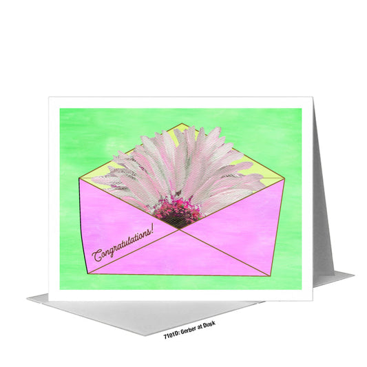 Gerber at Dusk, Greeting Card (#7101D) A2 Card Front, www.printedcanvas.com