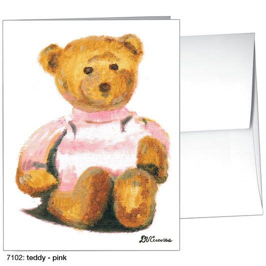 Teddy - Pink, Greeting Card (7102), A2, printedcanvas.com