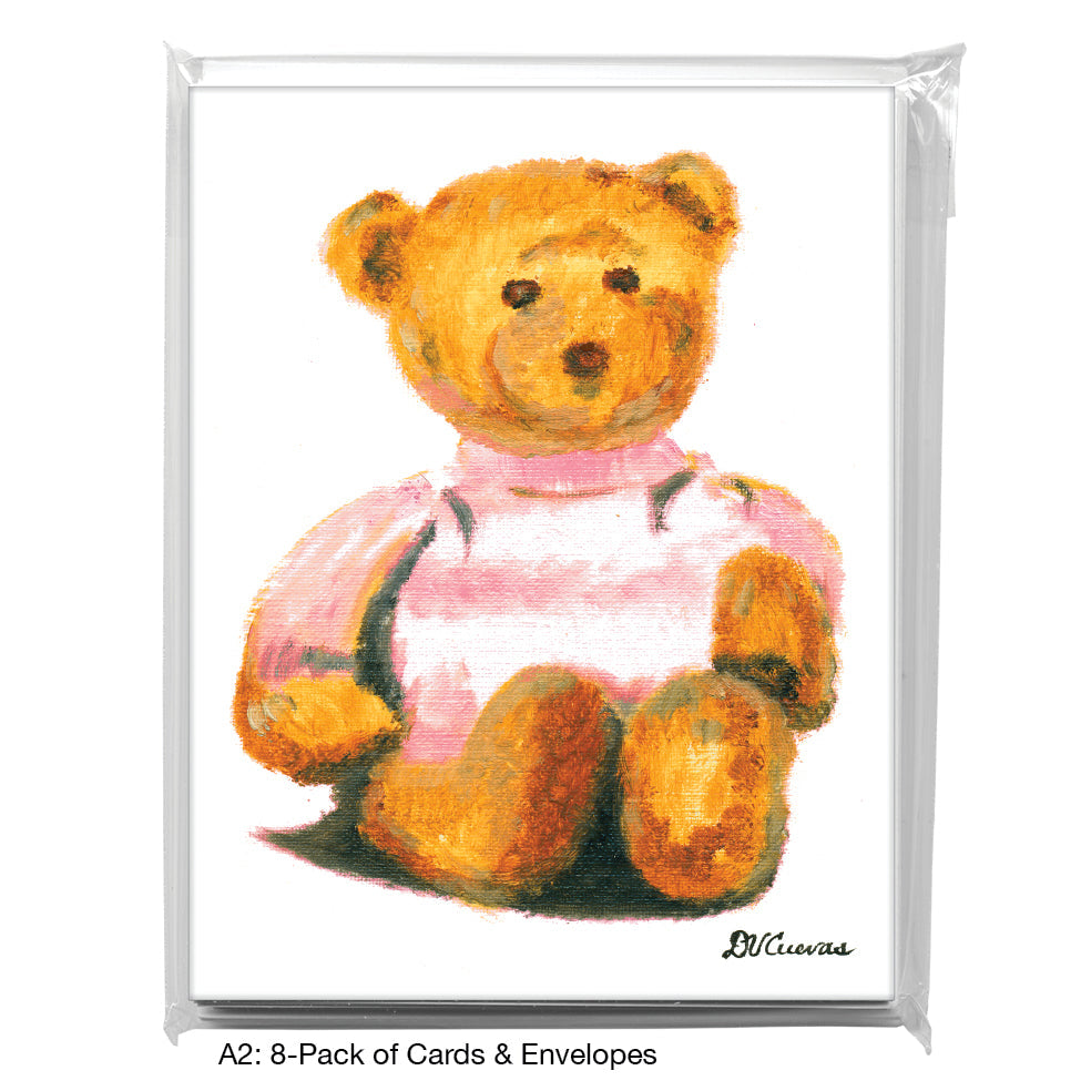 Teddy - Pink, Greeting Card (7102), A2 8-Pack, printedcanvas.com