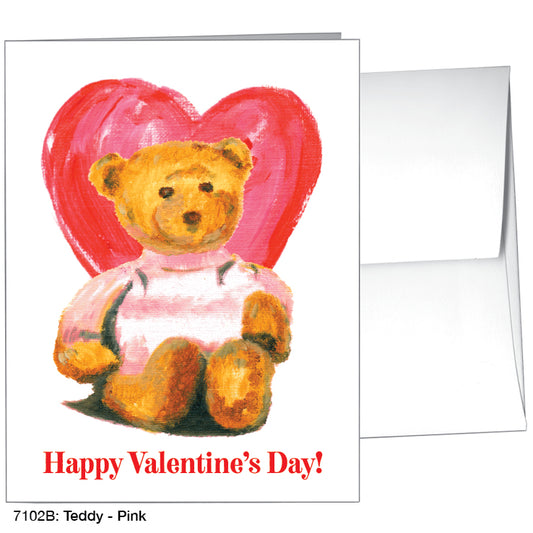 Teddy - Pink, Greeting Card (#7102B), A2 Card, www.printedcanvas.com